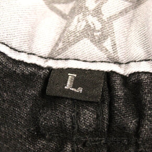 77'S HIP HOP BLACK EMBROIDERED PATCH BAGGY CARPENTER SK8R JEANS SZ Lg GRUNGE - Picture 14 of 14